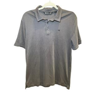 Travis Mathew The Zinna Polo‎ Men Medium Grey Golf Shirt Polo Subtle Texture